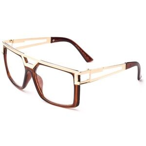 🎉 MEN’S Retro Brown & gold Gazelle Glasses *New*